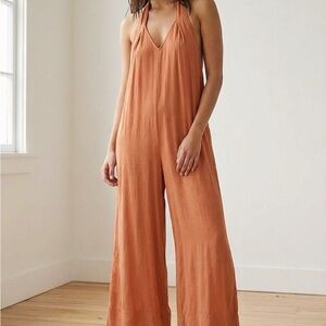 Free People Women Tangerine Jumpsuit